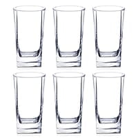 Treo By Milton Atlas Cool Glass Tumbler Set of 6, 213 ml Each, Transparent | Dishwasher Safe| Serve Whiskey | Wine | Juices | Cold Drinks | Water | Cocktails | Mixed Drinks