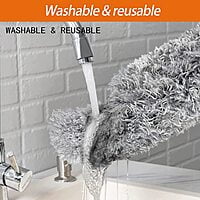 Microfiber Feather Duster Bendable & Extendable Fan Cleaning Duster with 100 inches Expandable