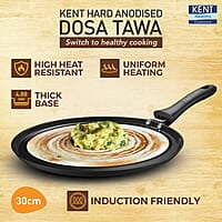 KENT Hard Anodised Dosa Tawa 30 CM 4.88mm Thick Base