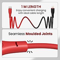 Portronics Hue X 20W Type C to 8-Pin Fast Charging Cable offers rapid charging and data transfer. Durable design ensures longevity. Compatible with various devices for efficient power delivery.