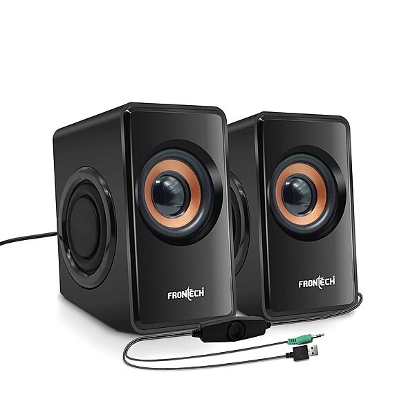 Frontech SPK-0001 multimedia speakers deliver clear, powerful sound with sleek design—perfect for desktops, laptops, and home entertainment.