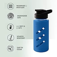 Treo By Milton Proteger 500 Borosilicate Glass Bottle With Silicon Protector, 535 ml