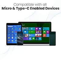 Ambrane 2 in 1 Type-C & Micro USB Cable with 3A Fast Charging Mobile Cable, 480 mbps Data Sync