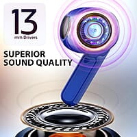 Blaupunkt Btw100 Khrome Bassbuds Truly Wireless Bluetooth Earbuds I Hd Sound I Gaming Mode I Low Latency I 30H PlaytimeITurbovolt Charging I Bt Version 5.3 I Intuitive Touch Controls