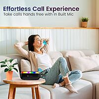 Portronics Plugs 3 Bluetooth Speaker – 15W | BT 5.3 | MIC | RGB | USB & SD | Black | 1 Year Warranty