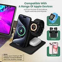 Portronics POR 2125 Freedom Fold 3 15W Wireless Charger – 3-in-1 Foldable Stand | Grey