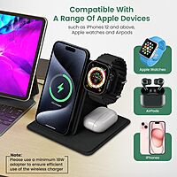 Portronics POR 2125 Freedom Fold 3 15W Wireless Charger – 3-in-1 Foldable Stand | Grey
