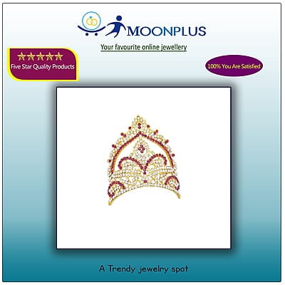 God Ornament God,Goddess Red Stone Crown(or) kireedam God Ornament God,Goddess Red Stone Crown(or) kireedam