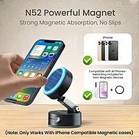 Portronics Hold X Magnetic Suction Mobile Holder – Adjustable Angles | Strong Magnet | Black