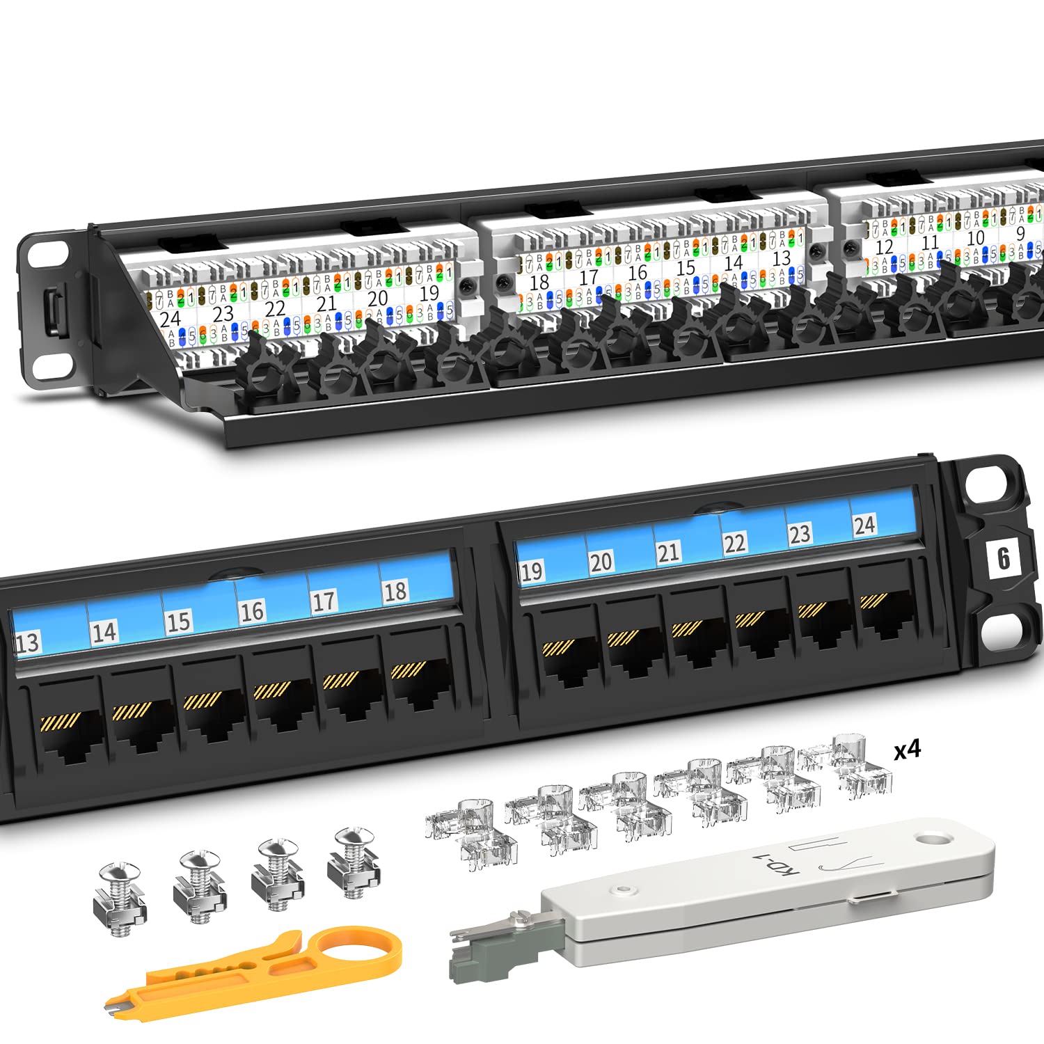 Amp Cat6 24 port loaded jack panel
