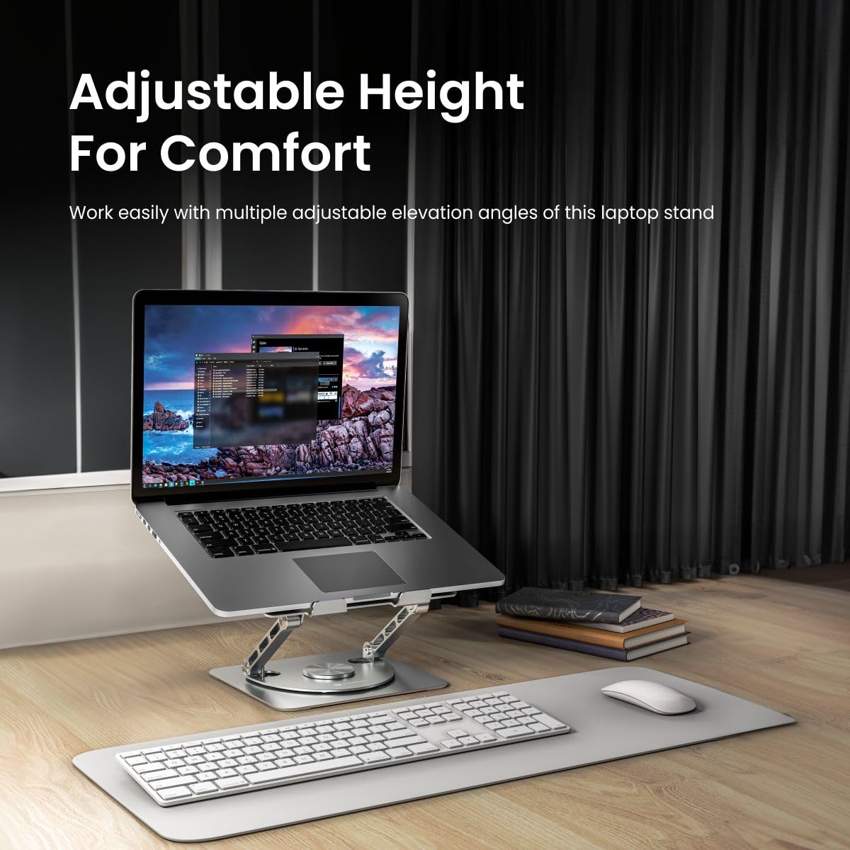 Portronics My Buddy D is a sleek wooden laptop table, ideal for home use, providing comfort, stability, and ergonomic support.