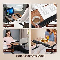 Portronics My Buddy Z – Foldable Brown Laptop Table | Portable, Adjustable & Perfect for Work Anywhere