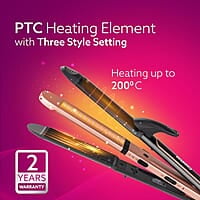 AGARO HS1119 3-in1 Hair Styler, Straightner, Crimper, Curler For Women