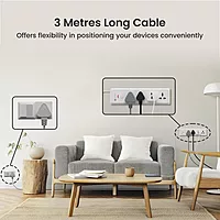 Portronics Power Plate 17 – 4 Sockets, 3840W, 3M Cord, Surge Protection, Compact Design, Ideal for Home & Office, Overload Protection, Durable Build, Convenient Power Solution for Devices.