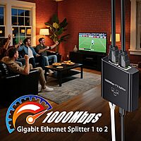 uPort 1x2 LAN Splitter – Gigabit 1000Mbps, allows you to connect two devices to a single Ethernet port, ensuring high-speed internet access for both. Compact design, easy to use, reliable performance.