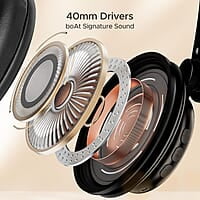 boAt Rockerz 450 Bluetooth On Ear Headphones with Mic, Upto 15 Hours Playback, 40MM Drivers, Padded Ear Cushions, Integrated Controls and Dual Modes