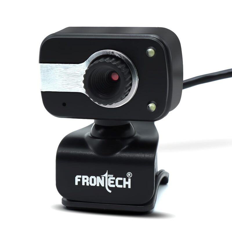 Frontech E-CAM FT-2252 HD Webcam – HD Video | Built-in Microphone | USB Plug & Play | Video Calling & Online Classes
