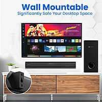 Portronics Pure Sound 106 – 120W 2.1 Home Theatre Soundbar delivers rich sound, powerful bass, stylish design, and versatile connectivity options.