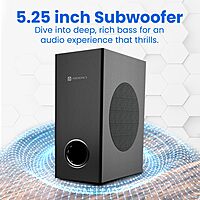 Portronics Pure Sound 106 – 120W 2.1 Home Theatre Soundbar delivers rich sound, powerful bass, stylish design, and versatile connectivity options.