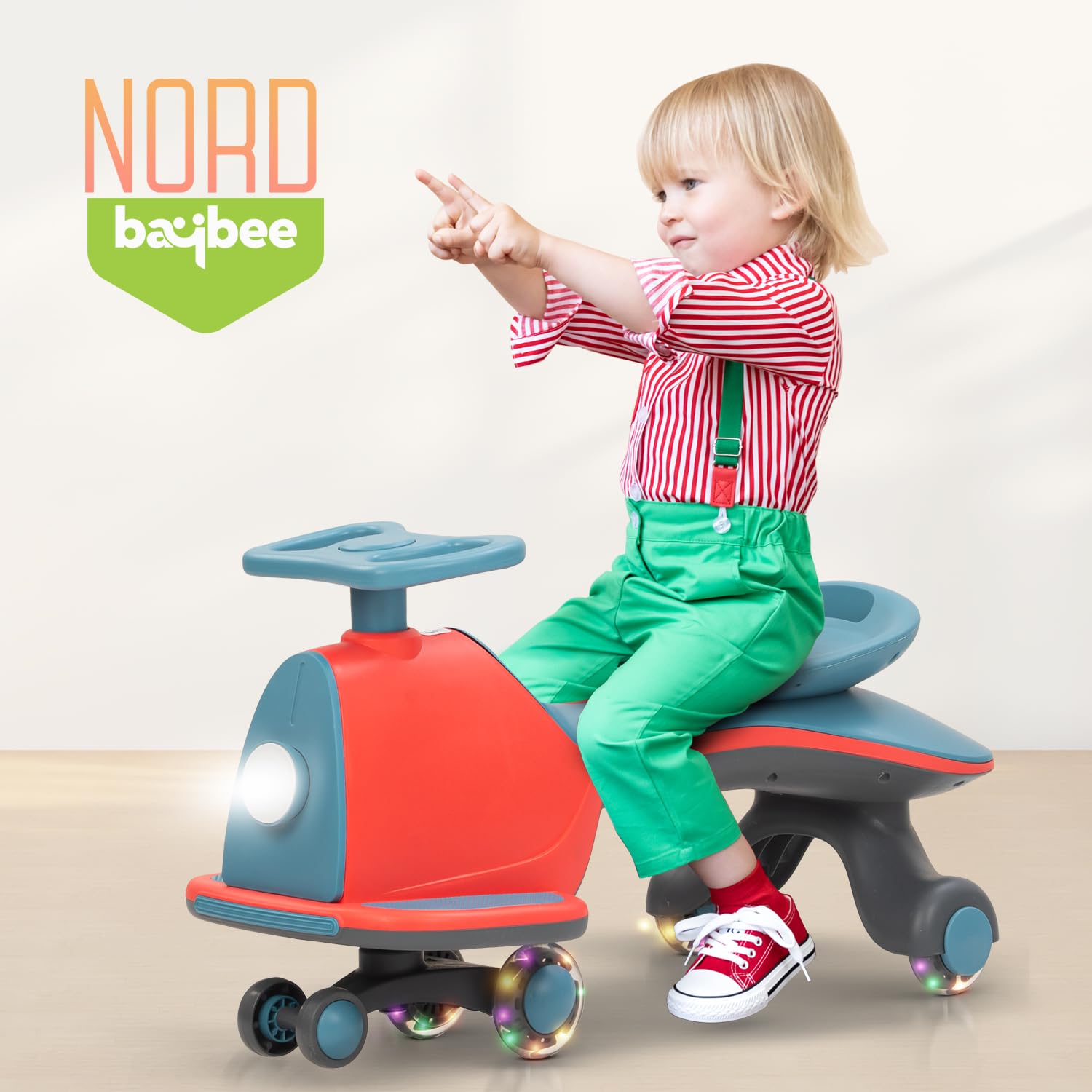 Baybee Nord Kids Magic Swing Car for Kids-Red/Blue Baybee Nord Kids Magic Swing Car for Kids-Red/Blue