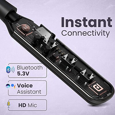 Portronics Harmonics 250 Bluetooth In-Ear Headset – V5.3, Type-C | 60Hrs Play Time | Black