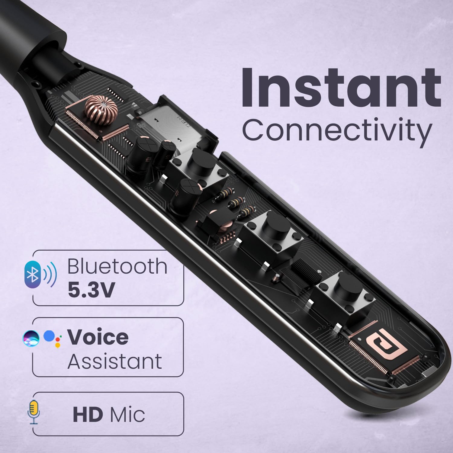 Portronics Harmonics 250 Bluetooth In-Ear Headset – V5.3, Type-C | 60Hrs Play Time | Black