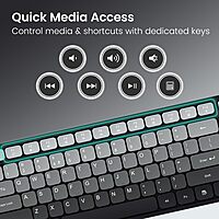 Portronics Key11 Grey Combo | Bluetooth 5.3, USB Connectivity, Type-C Charging | Sleek Design, Ergonomic Keys, Long Battery Life | Perfect for Home and Office Use | Reliable Performance.