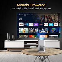 Portronics Beem 450 Smart Projector – 1080p Full HD, Grey, compact, wireless, vibrant visuals, perfect for home entertainment, presentations, and big-screen fun.