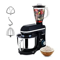 AGARO Imperial Stand Mixer,1400W with 6L SS Bowl, 1.5L Blending Jar,10 Speed With Pulse Function, 100% Copper Motor