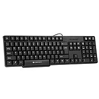 Zebronics K20 Wired Keyboard – USB, 104 Keys, ergonomic design, multimedia keys, durable build, plug and play, compatible with Windows, sleek black finish, perfect for home and office use.