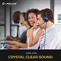 Lapcare LWS-004 Wired Stereo Headset with Mic | On-Ear Headphones with Soft Cushions, 1.8m Cable & Adjustable Mic – Ideal for Online Classes, Office Calls & Gaming