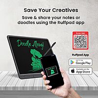 Portronics Ruffpad 21 – 21" LCD Writing Pad, Grey. Perfect for notes, sketches, and reminders. Lightweight, portable, and eco-friendly. Easy to use with a simple erase button. Ideal for all ages.