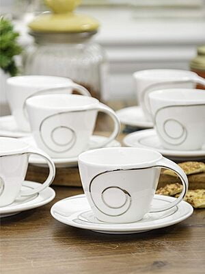 WHITE GOLD Cup Saucer Set