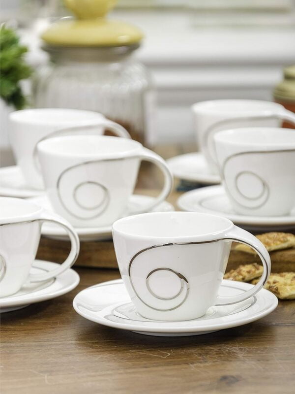 WHITE GOLD Cup Saucer Set
