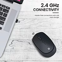 Portronics Toad 23 Wireless Optical Mouse – 2.4GHz | USB Nano Dongle | Optical Sensor | Adjustable DPI | Click Wheel | Black