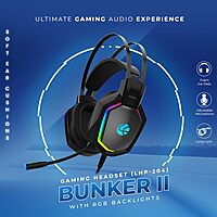 Lapcare LHP‑201 Wired Headset with Mic  Over‑Ear Stereo Headphones, Adjustable Headband & Noise‑Reducing Mic – Comfortable for Work, Online Classes & Casual Gaming