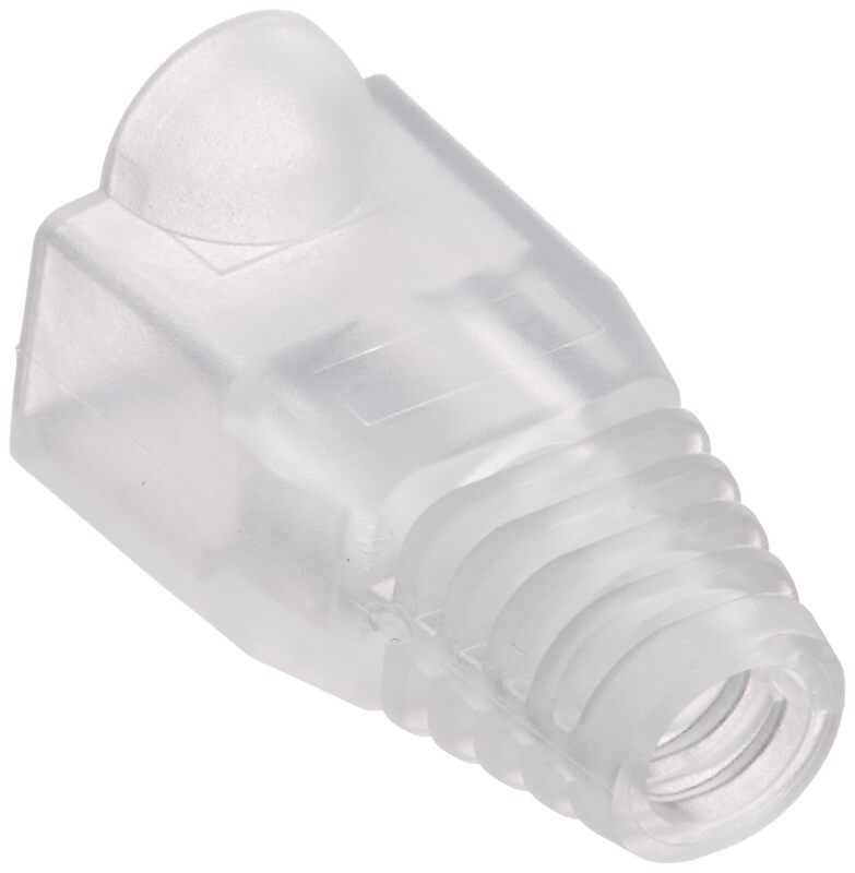 RJ45 Connector Boots Cat5E/Cat6 Plugs – Caps for Network Cables (Transparent )