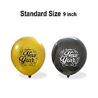 Happy New Year Latex Balloons New Year balloons Pack of 30pcs Black and Golden Balloons For New Year's Eve.