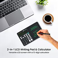 Portronics RuffPad CALC 2 LCD Writing Tablet (POR 2371) – 14.4cm Re-Writable Pad with Calculator