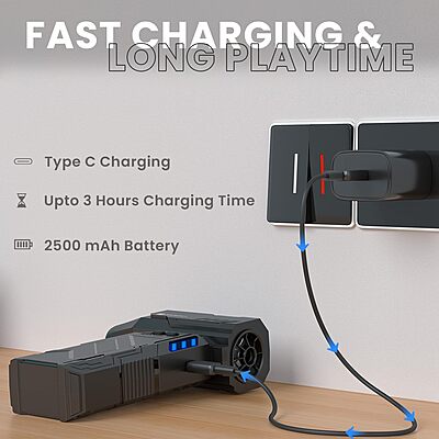 Portronics Tornado Air Duster – 130000 RPM, Black. Eco-friendly, powerful air duster for electronics, keyboards. Rechargeable, lightweight, easy to use.