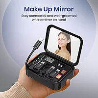 Portronics Smartpod 15W 3-in-1 Wireless Charger with Mirror & Cleaning Kit | Black