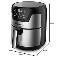 Crompton NourisPro DG 4.5 Ltr Digital Air Fryer with Quick Fry Technology 1500 Watts Double Inner Bowl for Easy Cleaning