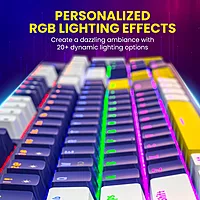 Portronics K2 Mechanical Gaming Keyboard – 20+ RGB Multi-Color Backlight | Red Linear Switches | Anti-Ghosting Keys | Customizable LED Modes | Full-Size | 1.5m USB Cable | Blue