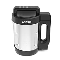 AGARO Elite Soup Maker, 1 Litre, Automatic Blending & Heating,6 Preset Cooking Functions, Copper Motor, Stainless Steel Blades, Grey