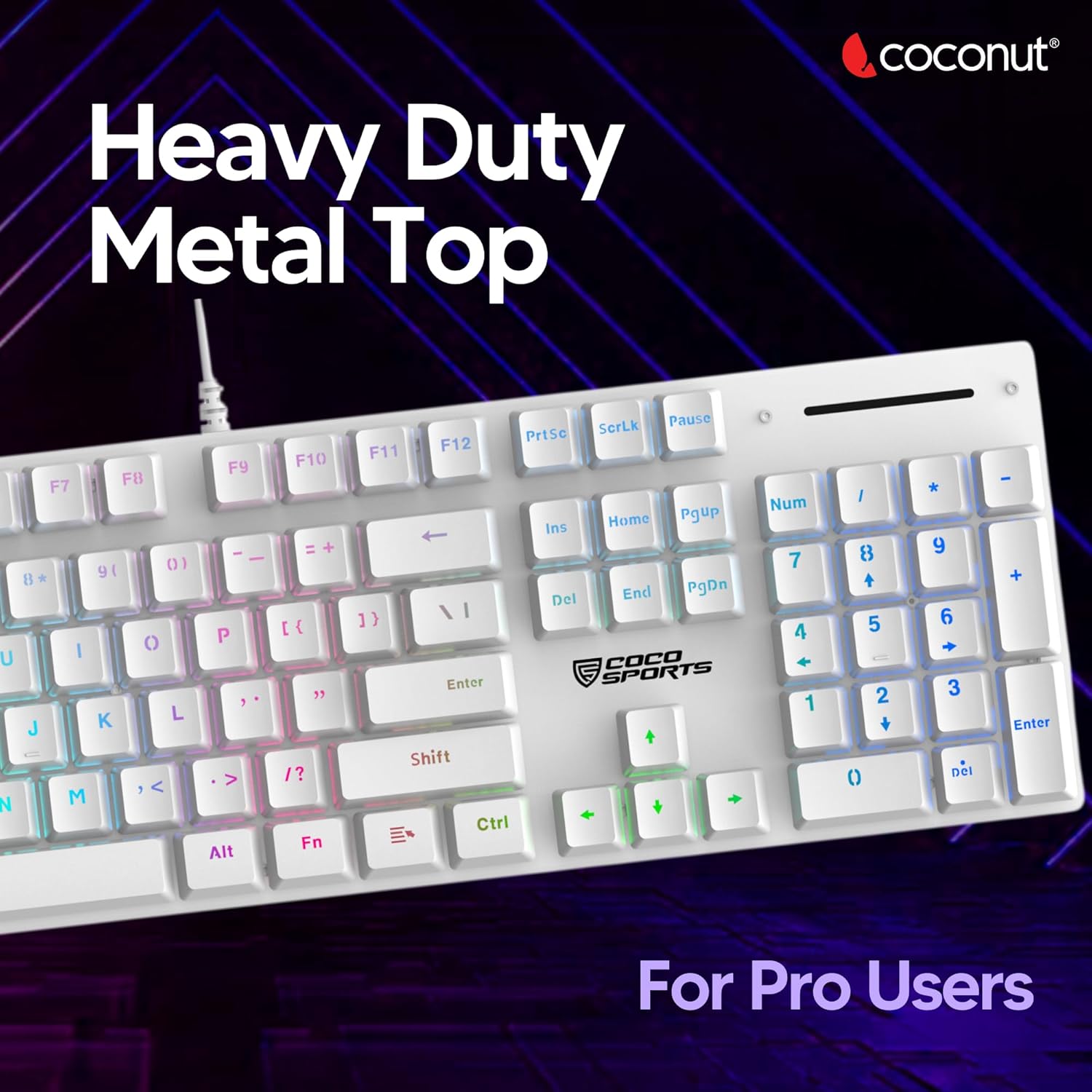 Storm Mechanical Gaming Keyboard – 104 Keys, RGB Backlit, customizable lighting, durable switches, anti-ghosting technology, ergonomic design, perfect for gamers and typists alike, plug and play.