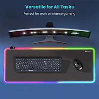Portronics Comfipad Glow Gaming Mouse Pad – RGB Light Modes | Large Size | Non-Slip Base| black