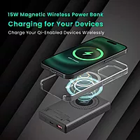 Portronics MagClick 10K – 15W Wireless 10000mAh (Beige) is a sleek power bank that offers fast wireless charging, compact design, and high capacity, perfect for on-the-go charging needs.