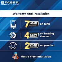 Faber Jazz Elite 35L Vertical Storage Water Geyser Heating Indicator Titanium Glassline Coated Tank 2000W
