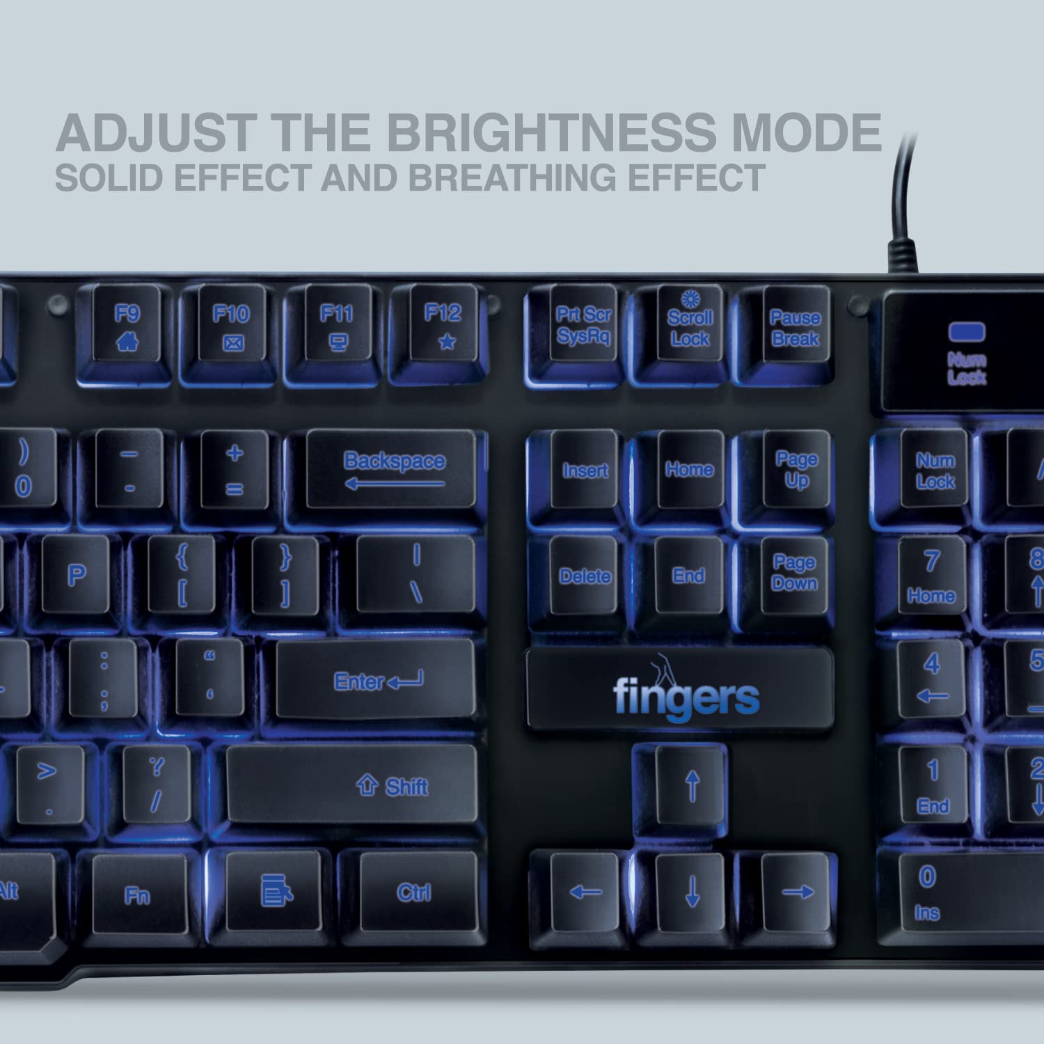 Fingers Blazing Bluelit Wired Keyboard