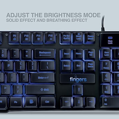 Fingers Blazing Bluelit Wired Keyboard Fingers Blazing Bluelit Wired Keyboard